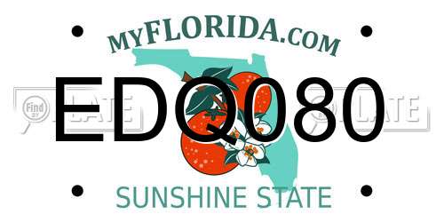 EDQ080 Florida License Plate