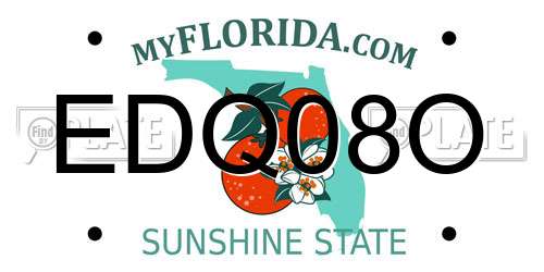 EDQ08O Florida License Plate