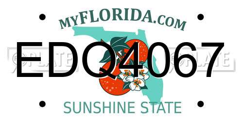 EDQ4067 Florida License Plate