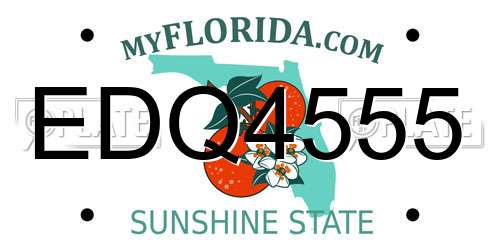 EDQ4555 Florida License Plate