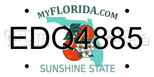 EDQ4885 Florida License Plate