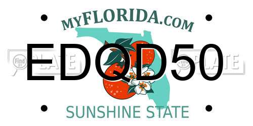 EDQD50 Florida License Plate