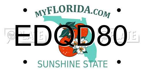 EDQD80 Florida License Plate