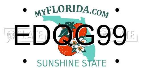 EDQG99 Florida License Plate