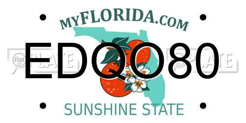 EDQO80 Florida License Plate
