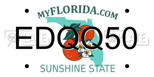 EDQQ50 Florida License Plate