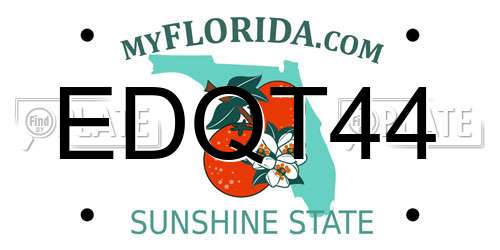 EDQT44 Florida License Plate
