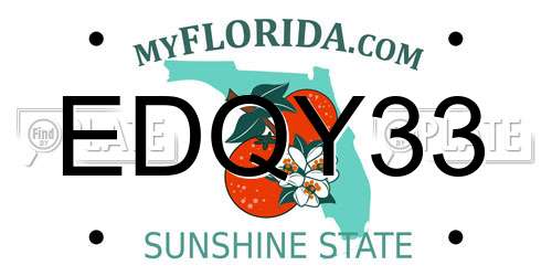 EDQY33 Florida License Plate