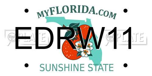 EDRW11 Florida License Plate