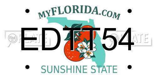 EDTT54 Florida License Plate