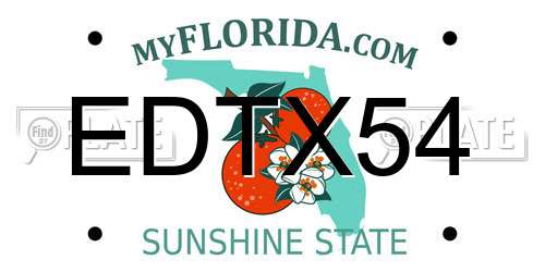 EDTX54 Florida License Plate