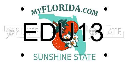 EDU13 Florida License Plate