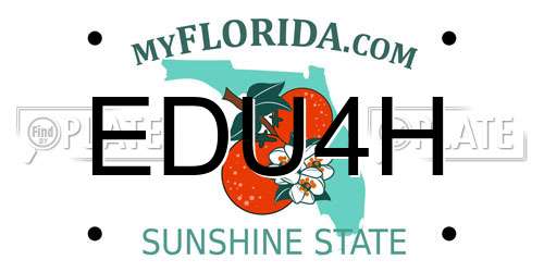 EDU4H Florida License Plate