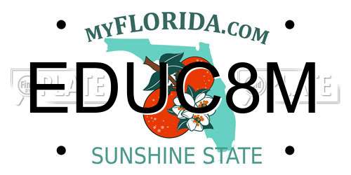 EDUC8M Florida License Plate