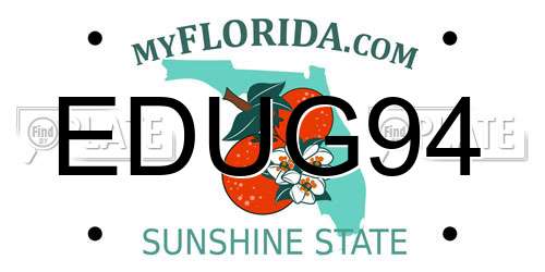 EDUG94 Florida License Plate