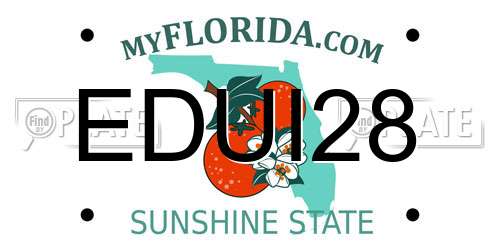 EDUI28 Florida License Plate