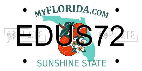 EDUS72 Florida License Plate