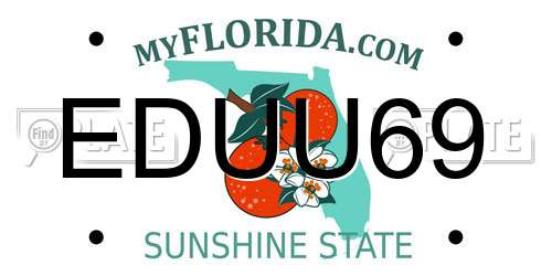 EDUU69 Florida License Plate