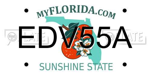 EDV55A Florida License Plate