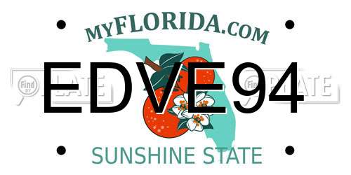 EDVE94 Florida License Plate