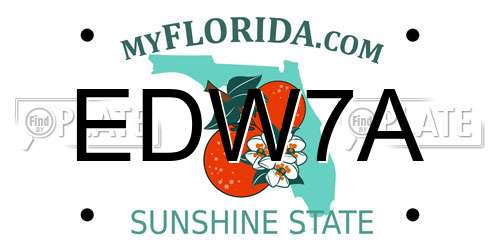 EDW7A Florida License Plate