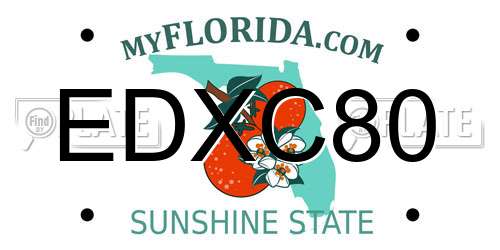 EDXC80 Florida License Plate