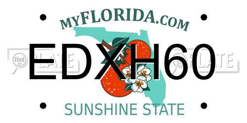 EDXH60 Florida License Plate