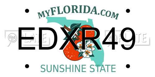 EDXR49 Florida License Plate