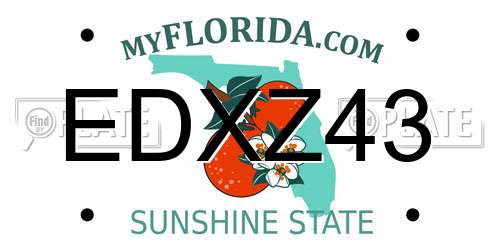 EDXZ43 Florida License Plate