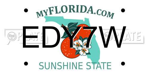 EDY7W Florida License Plate