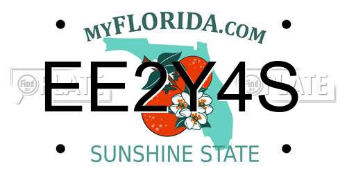 EE2Y4S Florida License Plate