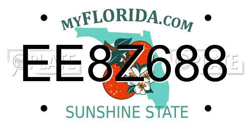 EE8Z688 Florida License Plate