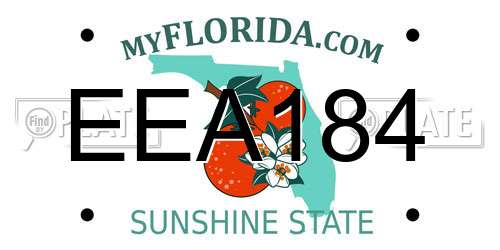 EEA184 Florida License Plate