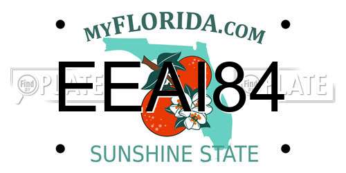 EEAI84 Florida License Plate