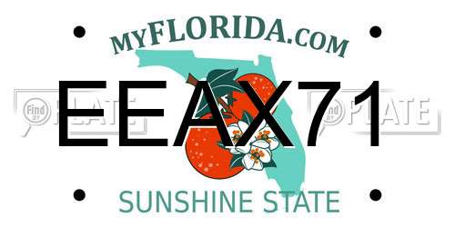 EEAX71 Florida License Plate