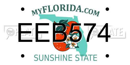 EEB574 Florida License Plate