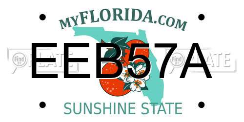 EEB57A Florida License Plate