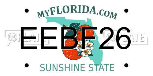 EEBF26 Florida License Plate