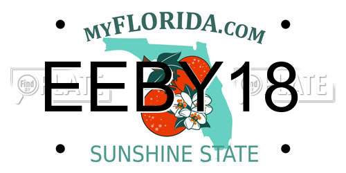 EEBY18 Florida License Plate