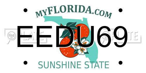 EEDU69 Florida License Plate