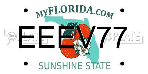 EEEV77 Florida License Plate