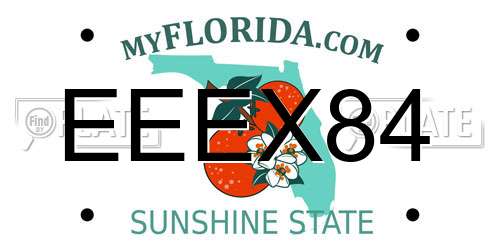EEEX84 Florida License Plate