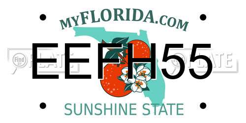 EEFH55 Florida License Plate