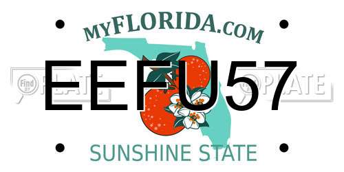 EEFU57 Florida License Plate