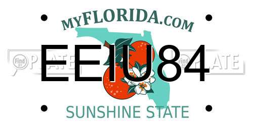 EEIU84 Florida License Plate