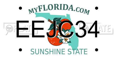 EEJC34 Florida License Plate