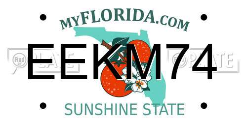 EEKM74 Florida License Plate