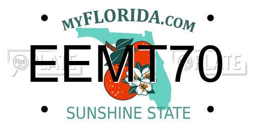 EEMT70 Florida License Plate
