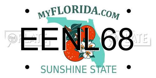 EENL68 Florida License Plate
