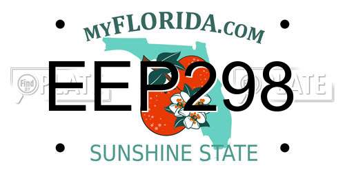 EEP298 Florida License Plate